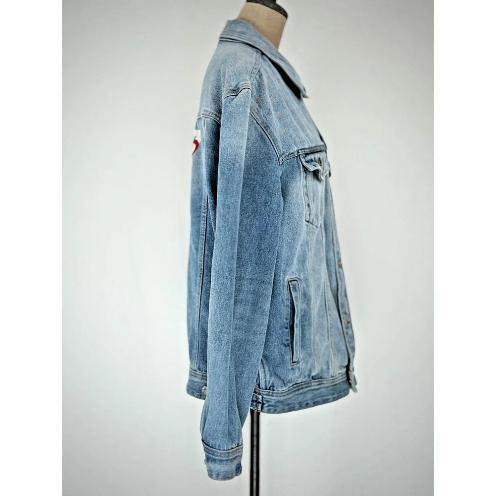 Vintage 90's GUESS Jeans Denim Jacket UNISEX LARGE #0099 - Picture 5 of 12